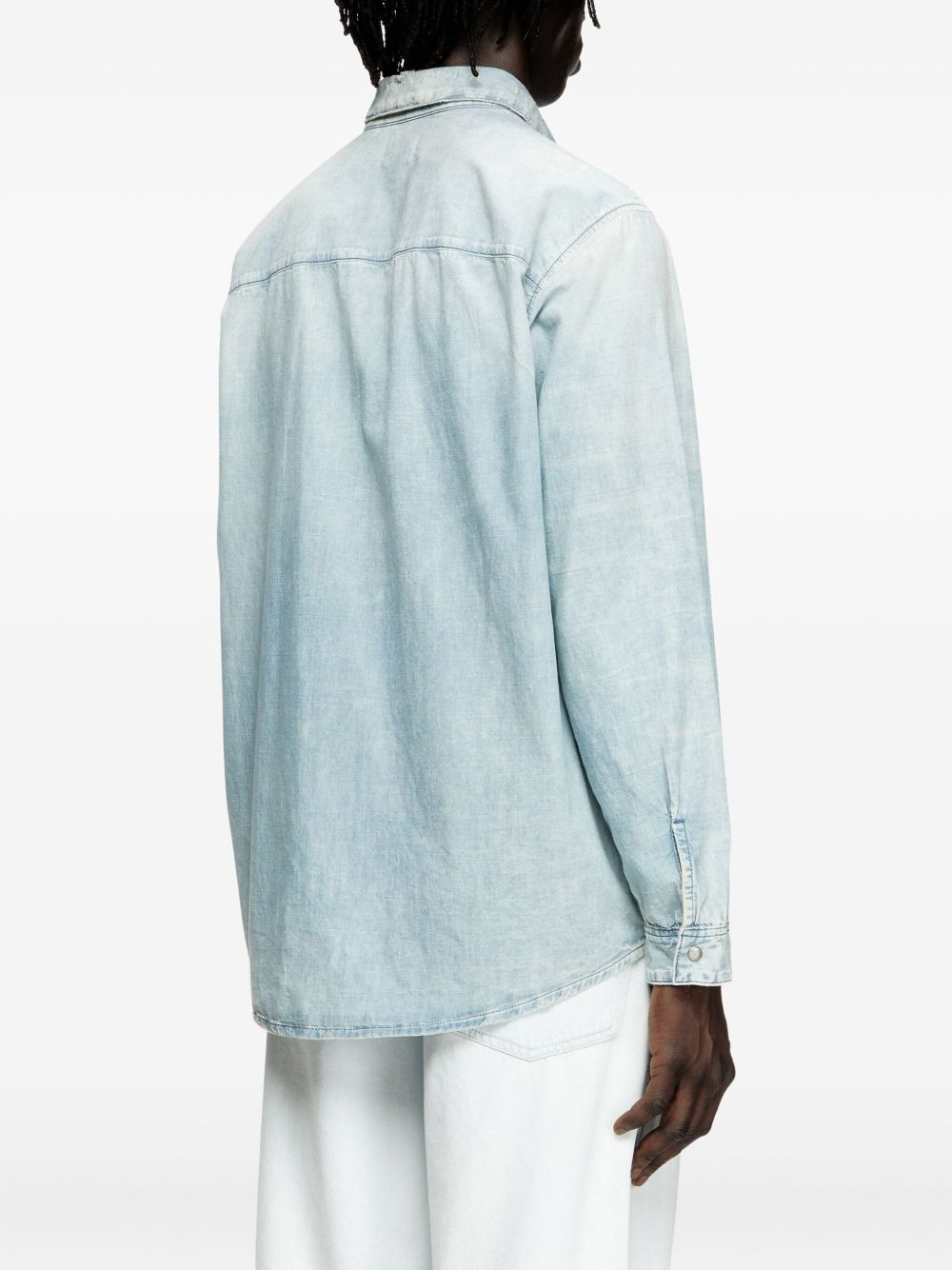 D-Simply bleach-effect denim shirt - 4