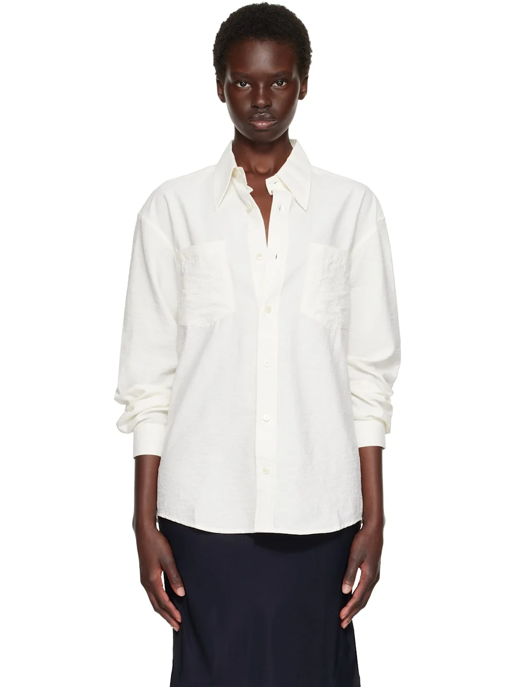Off-White Silk Crêpe Shirt - 1