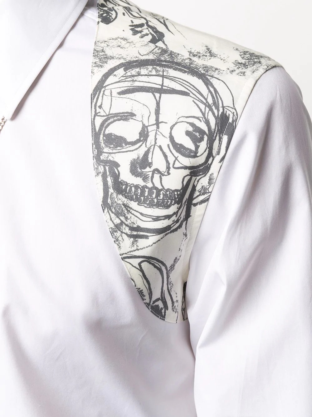 skull-print buckle detail shirt - 5