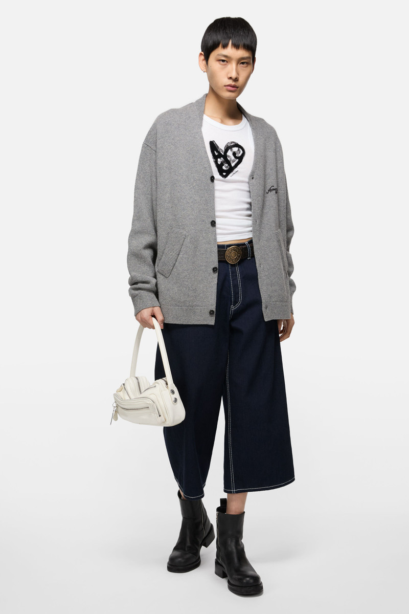 Acne Studios Wool V-Neck Cardigan - Dark Grey Melange outlook
