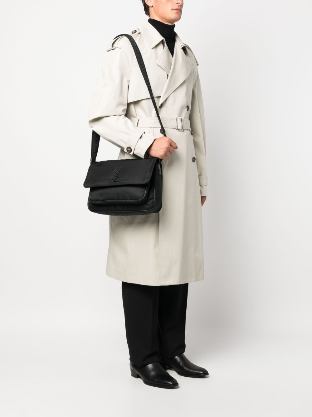 Niki YSL-plaque messenger bag - 2