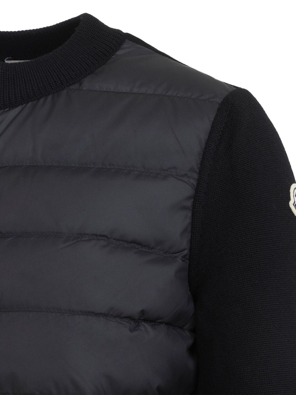 wool-panel quilted jacket - 3