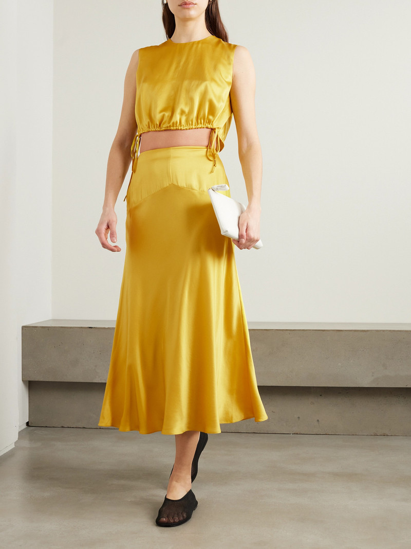 TOVE Clover Silk-satin Midi Skirt outlook