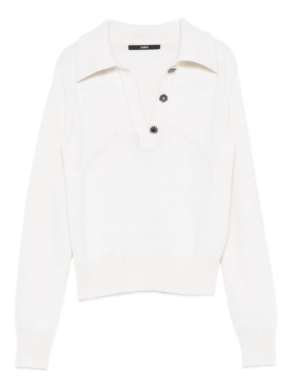 button-embellished polo top - 1