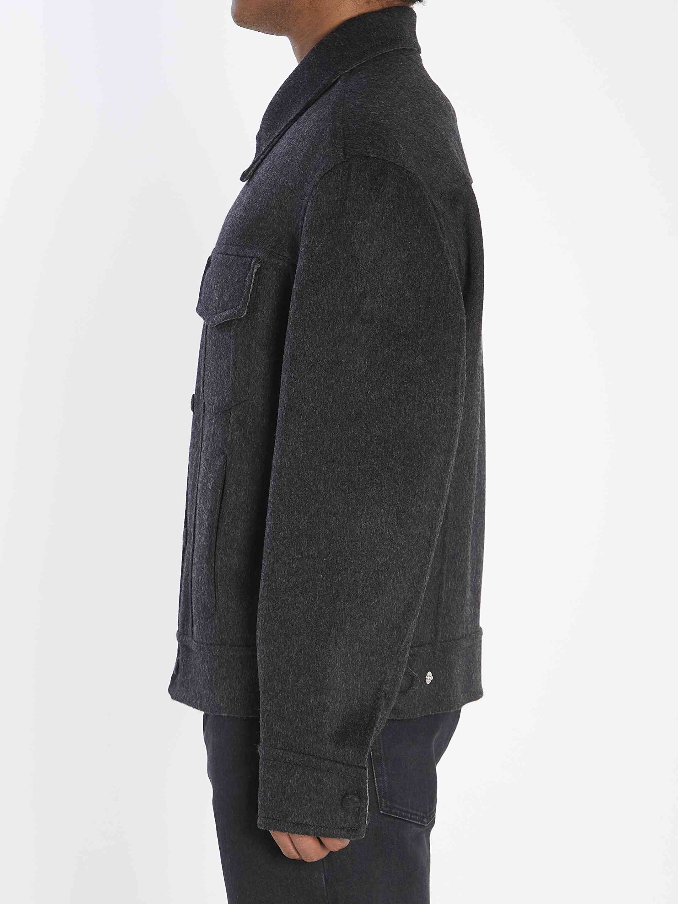 Ami Paris Men Trucker Jacket In Wool - 3