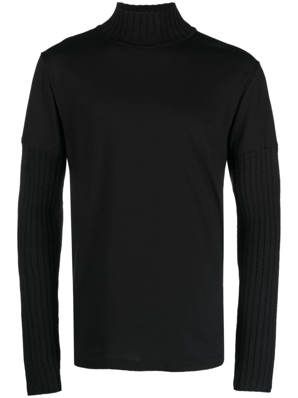 ribbed-detail high-neck sweatshirt - 1