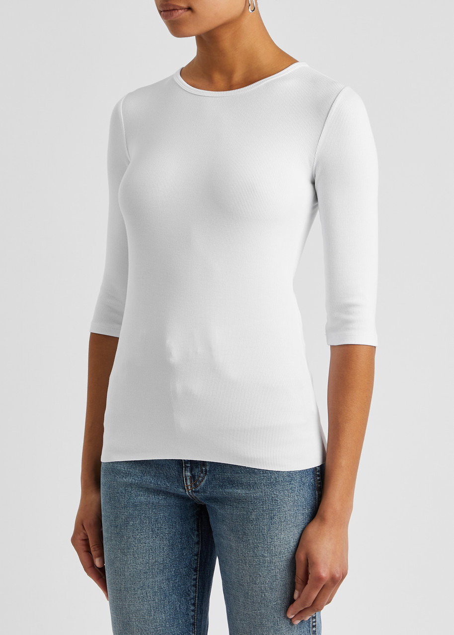 Ribbed stretch-jersey top - 2