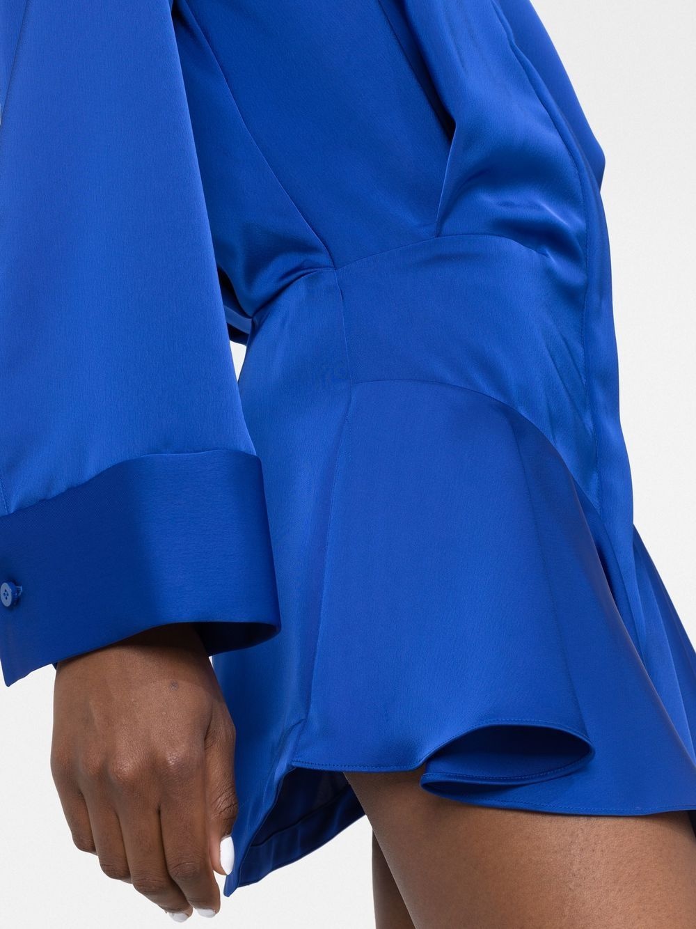 ruffled satin shirtdress - 3