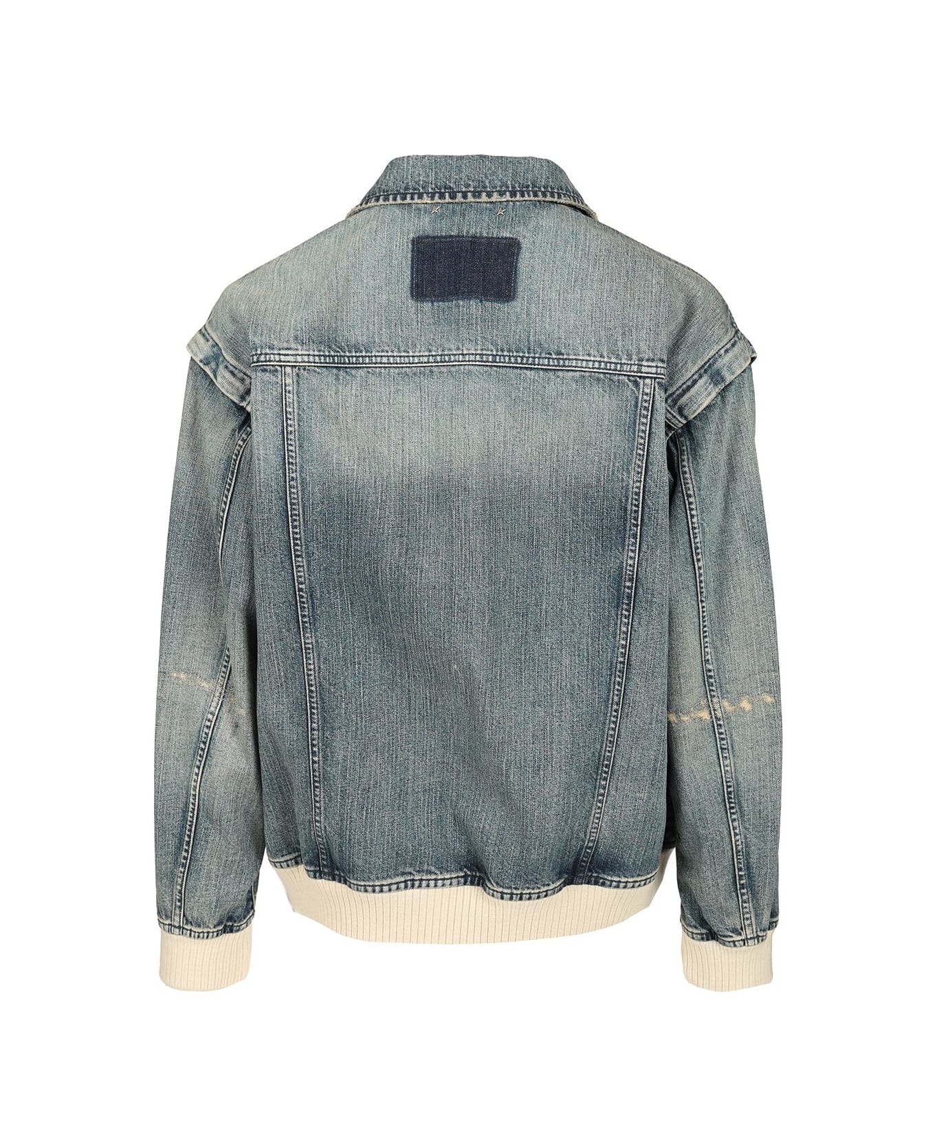Journey M's Over Size Denime Jacket Nixon Sand Wash/ Knit Rib - 2