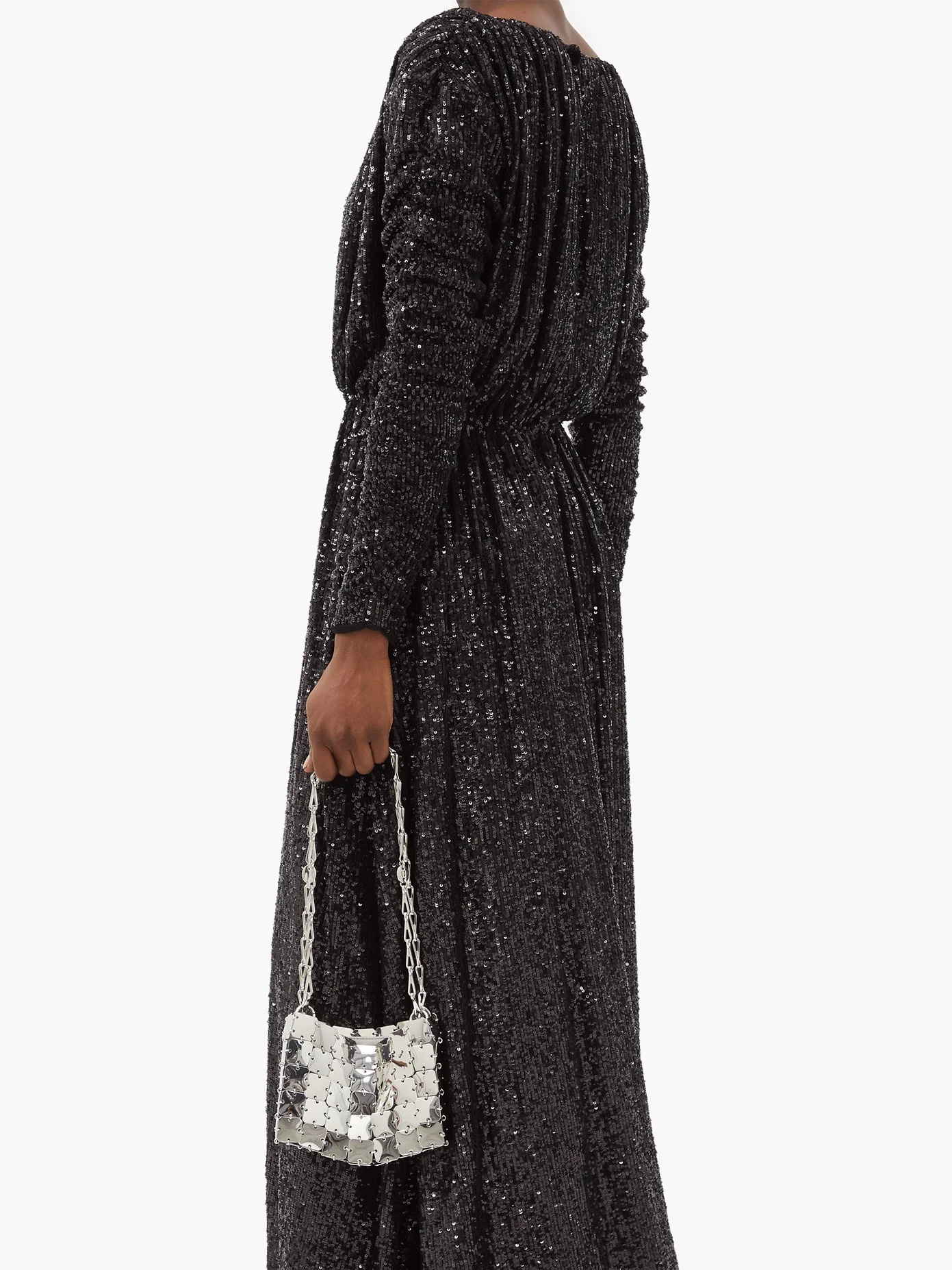 Long-sleeved sequinned maxi dress - 5