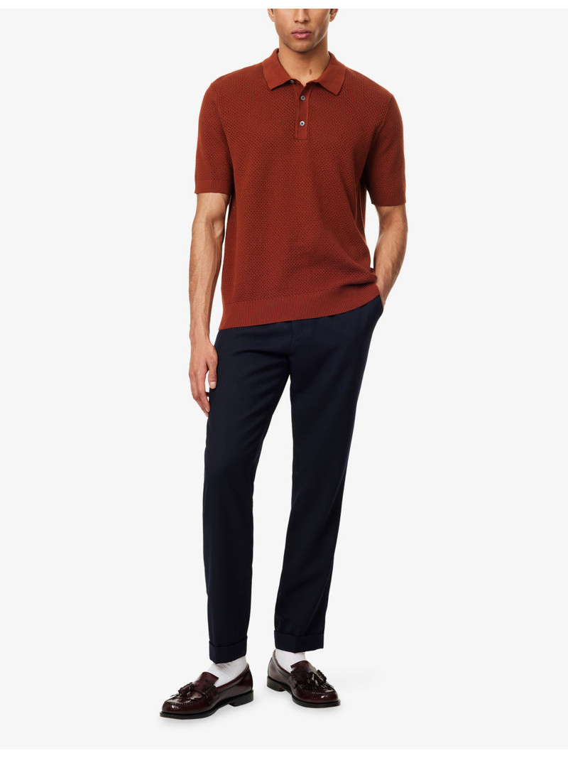 Sunspel Textured Short-Sleeves Cotton-Knit Polo Shirt outlook