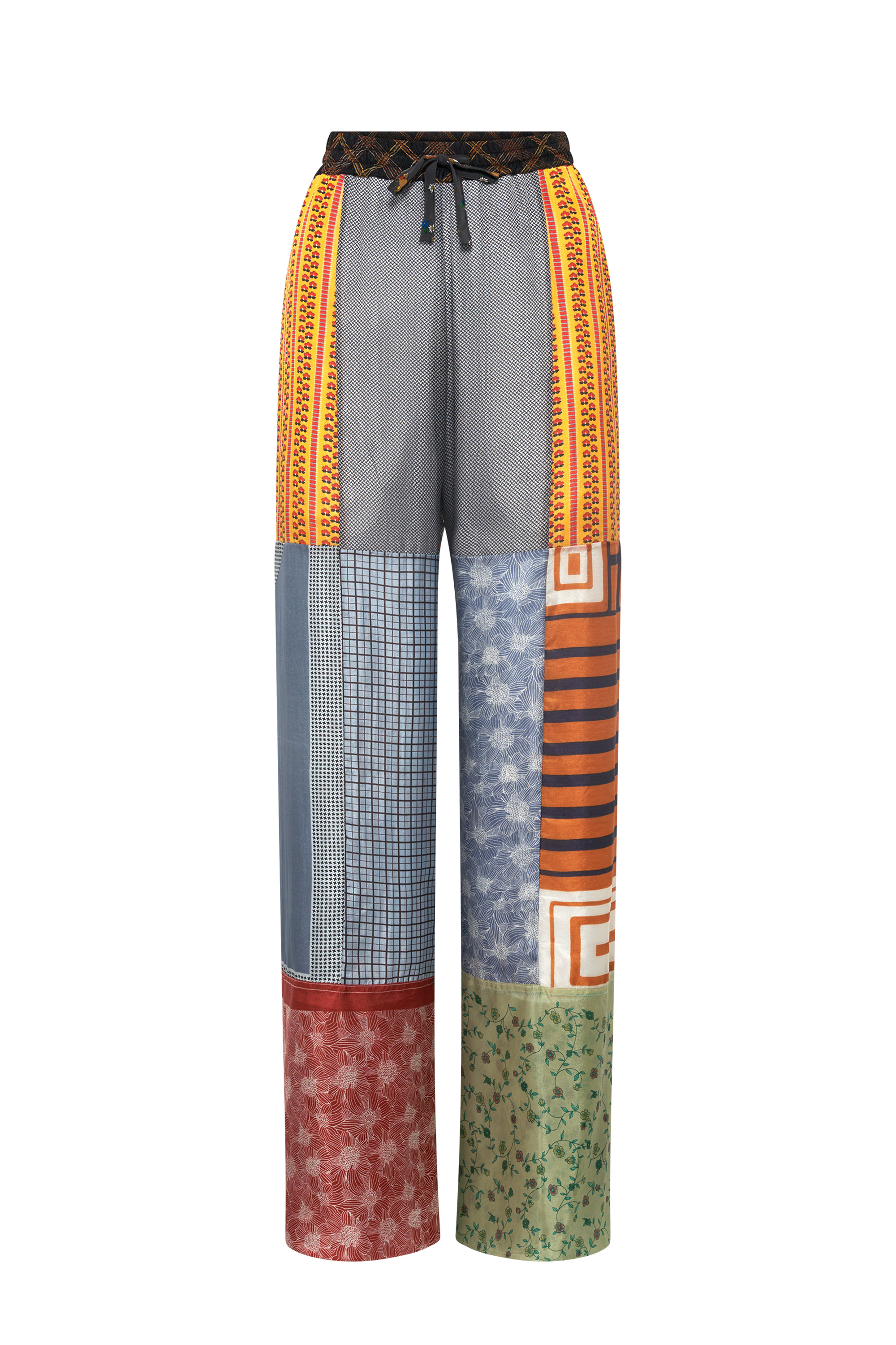 Regenerated Silk Scarves Drawstring Trousers - 8