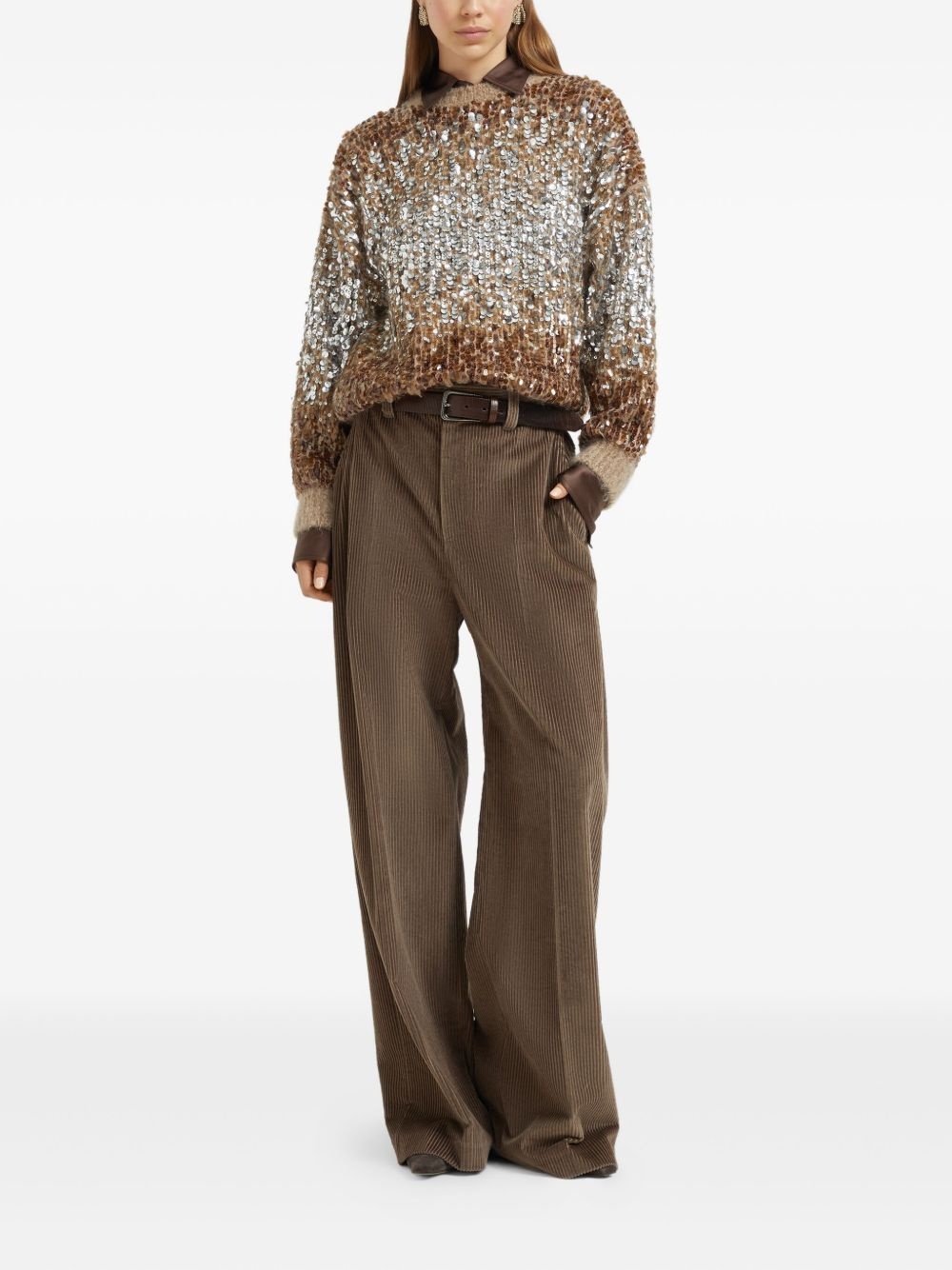 ombré-effect sequin-embellished sweater - 2