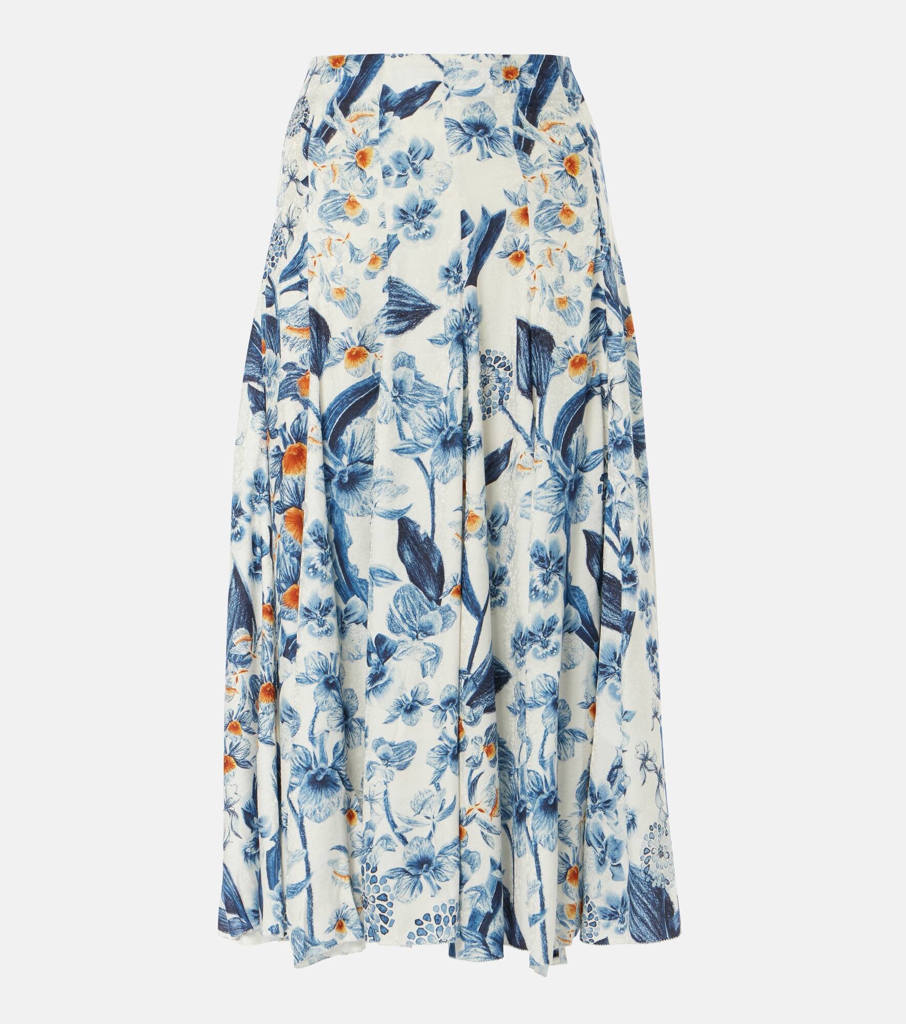 Mimosa floral midi skirt - 1