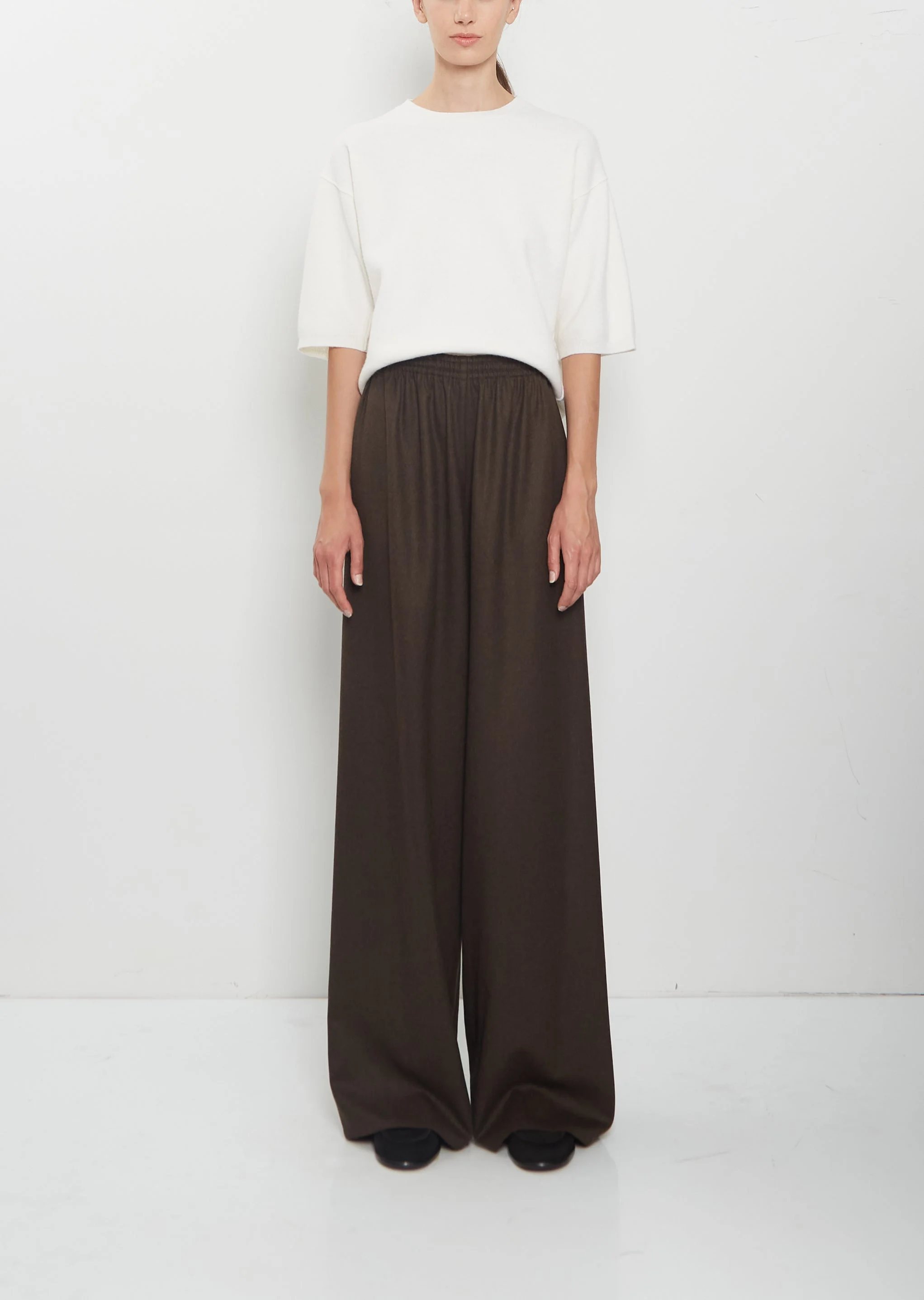 Wool Flannel Pajama Pants — Brown - 1