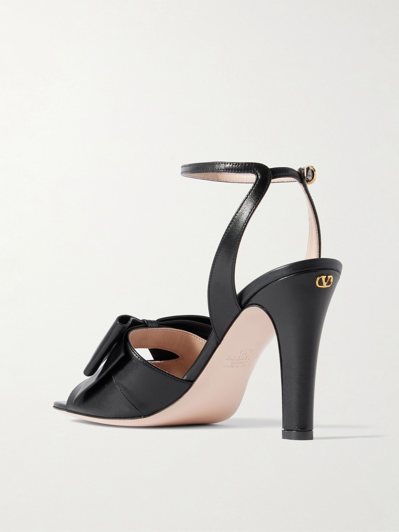 Bowow 95 bow-detailed leather sandals Black - 3