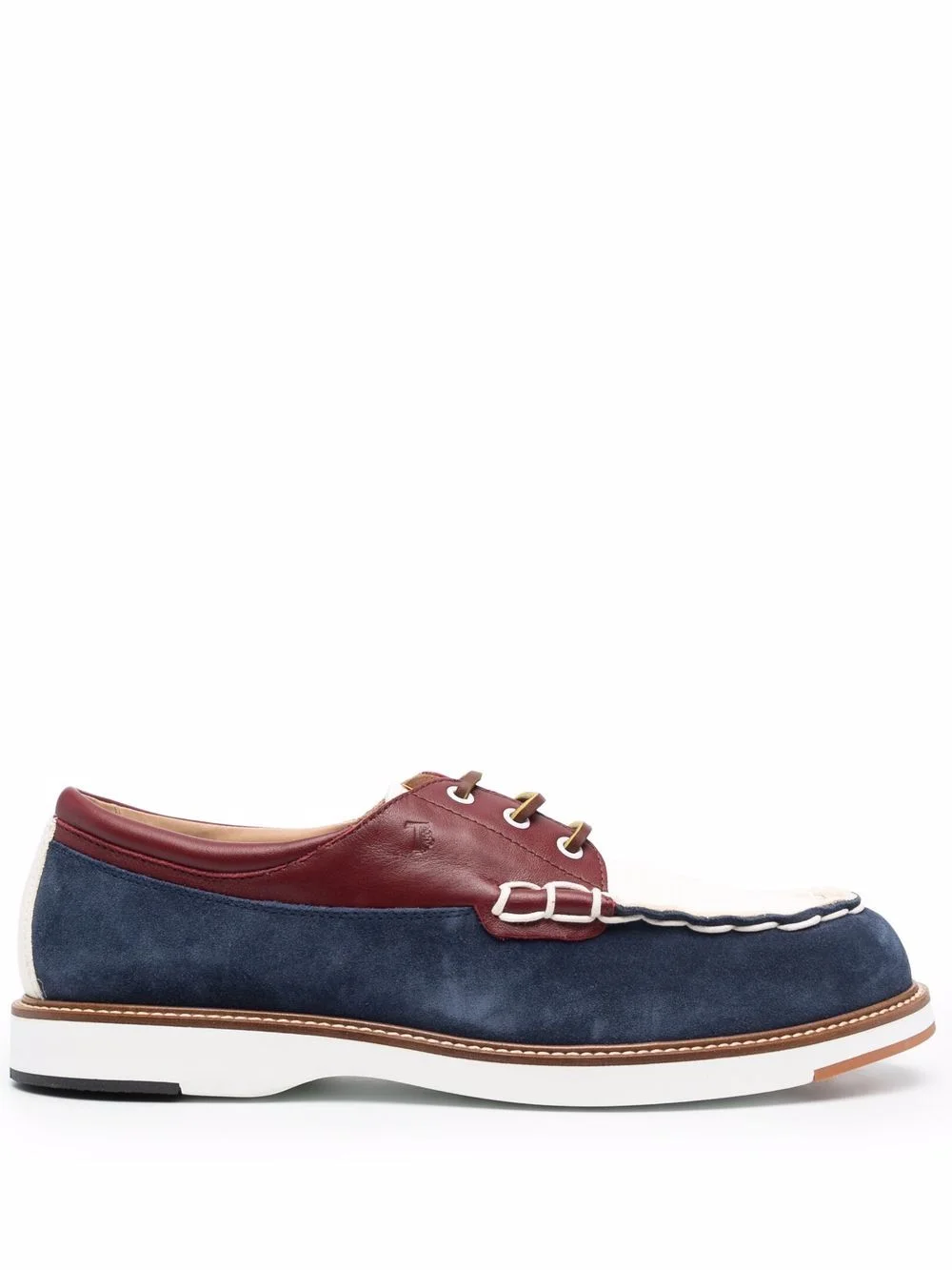 colour block lace-up shoes - 1