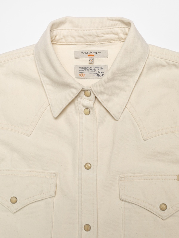 Lotta Western Denim Shirt Ivory - 3