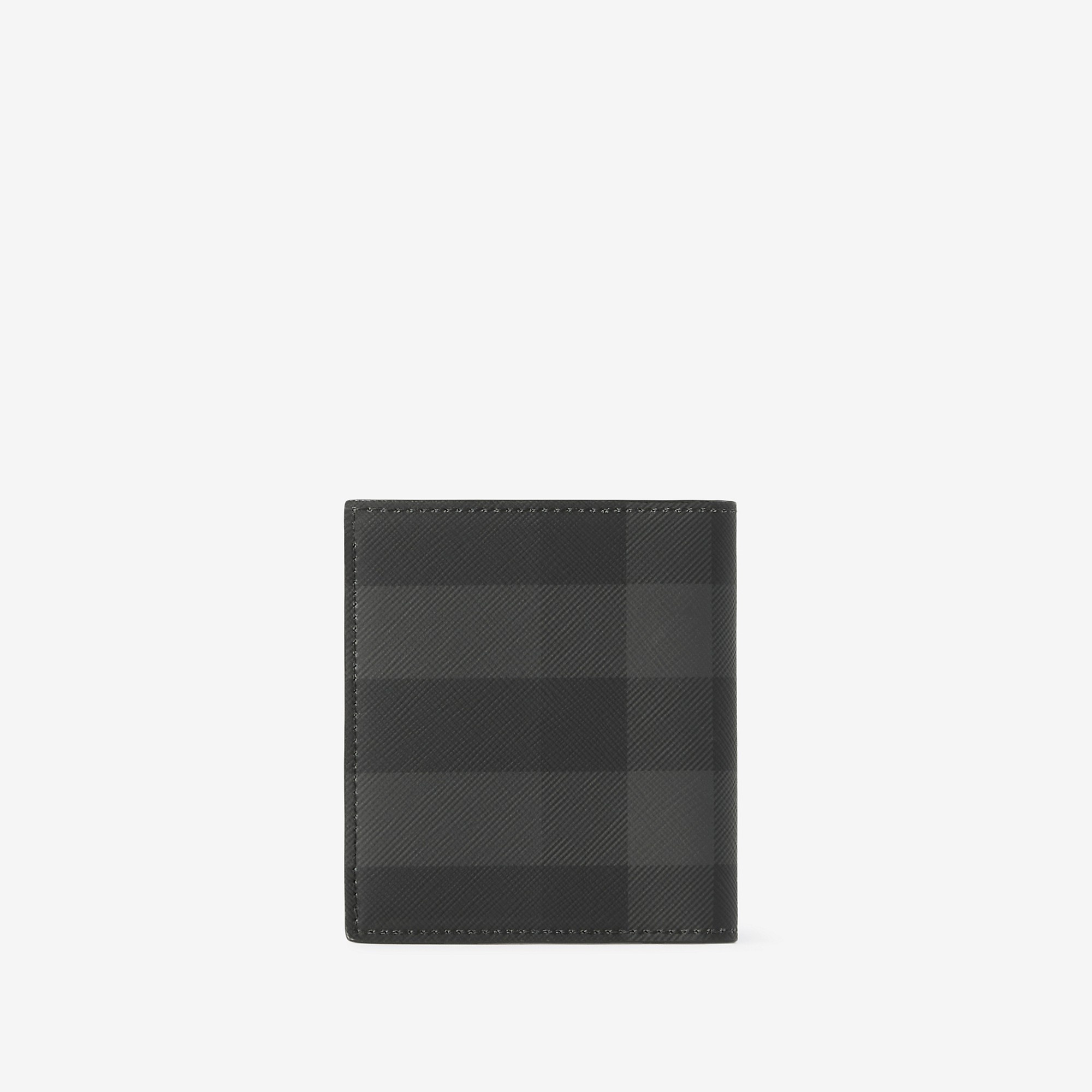 Check and Leather Folding Card Case - 4