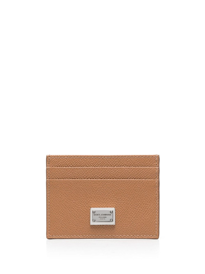 logo-plaque leather cardholder 1