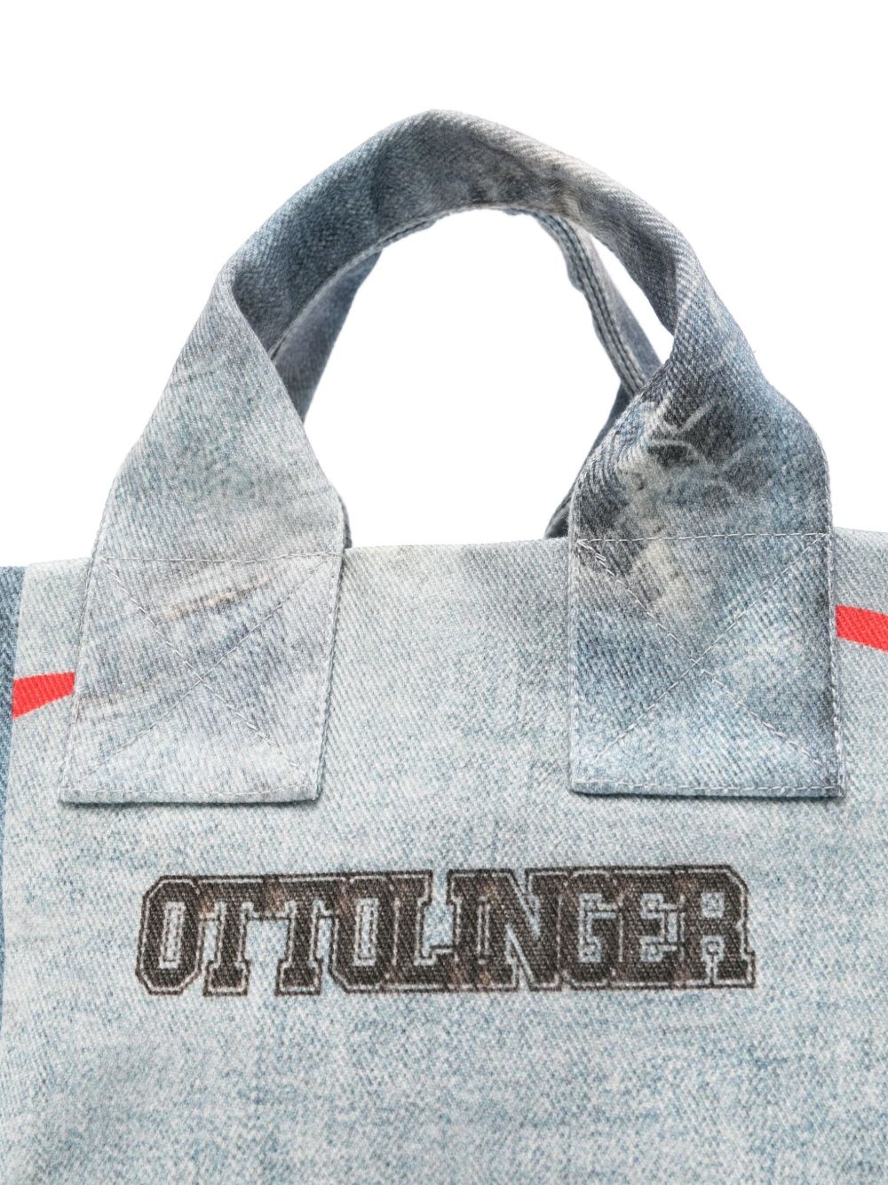 mini denim-print tote bag - 4