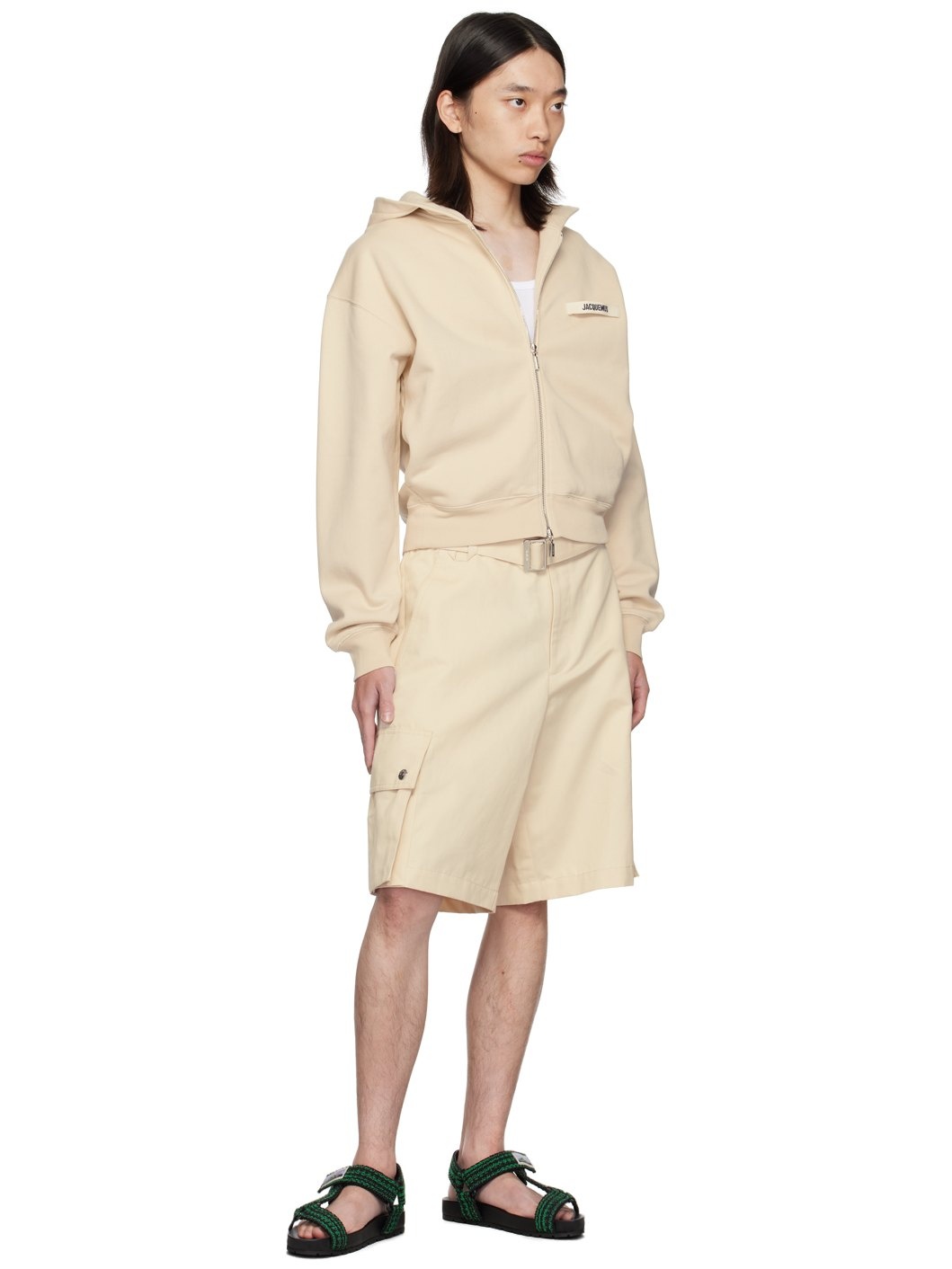 Beige La Casa 'Le hoodie Gros Grain zippé' Hoodie - 4