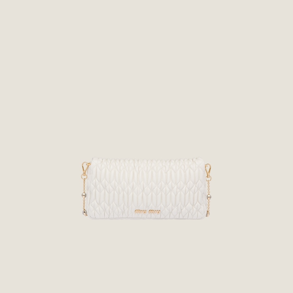 Miu Crystal Cloqué Nappa leather bag - 3