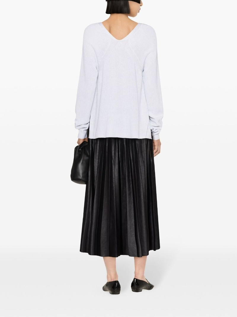 lurex-detailed ribbed-knit cardigan 4