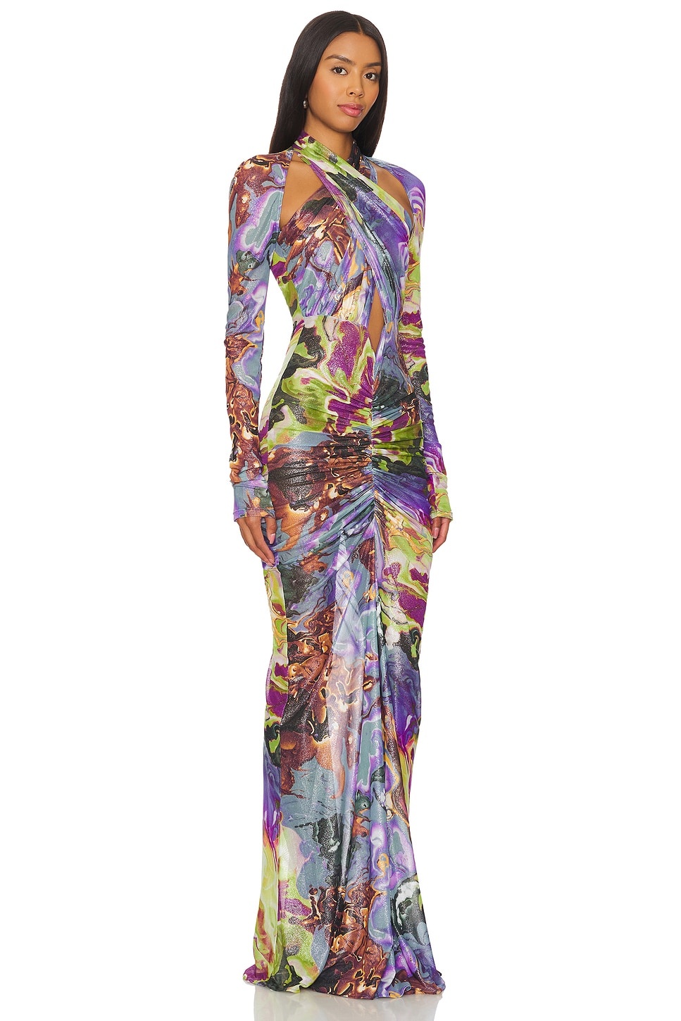 VESTIDO FRUNCIDO CON CUELLO HALTER - 2