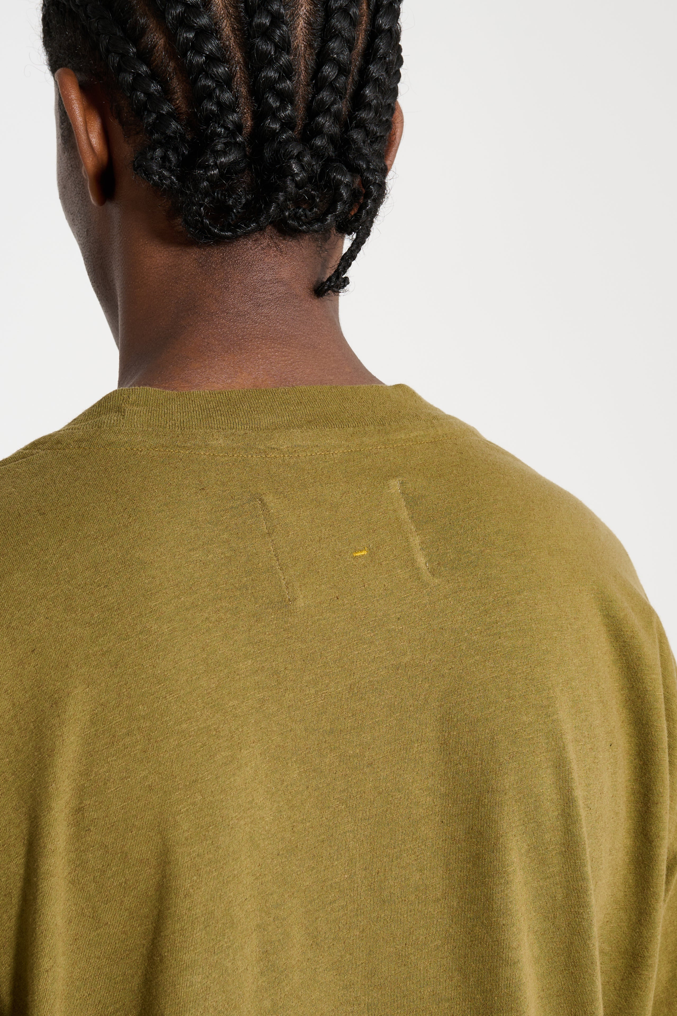 MARGARET HOWELL MHL SIMPLE T-SHIRT ORGANIC COTTON LINEN JERSEY MOSS - 5