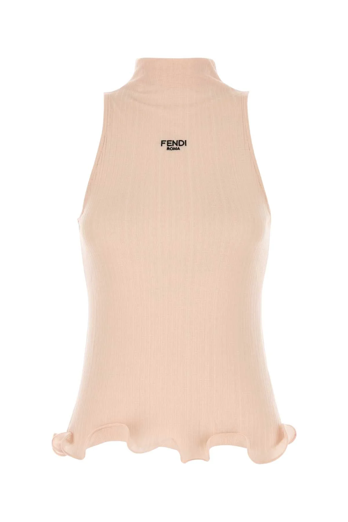 Fendi Women Light Pink Cotton Tank Top - 1