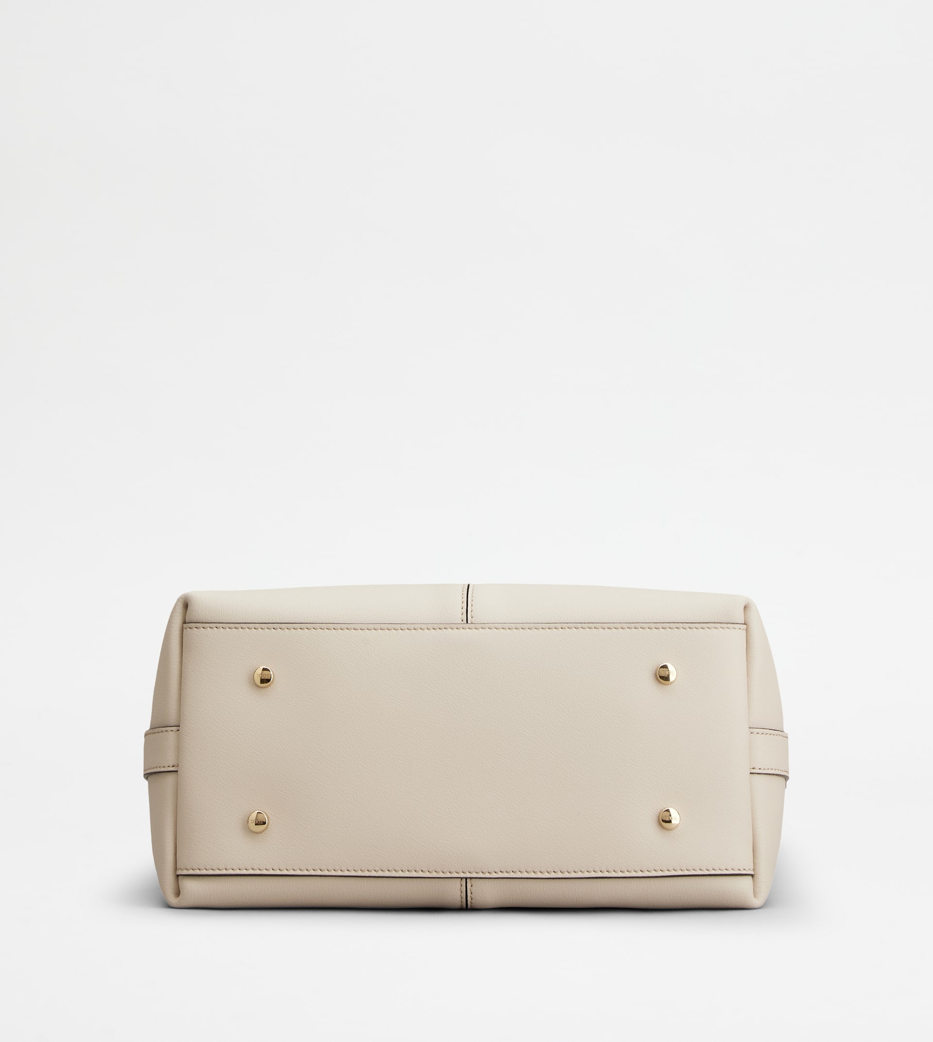 TOTE SHOPPING BAG IN LEATHER SMALL - WHITE - 3