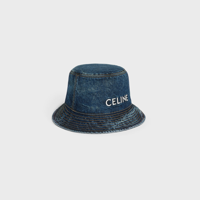 CELINE celine bucket hat in union wash denim outlook