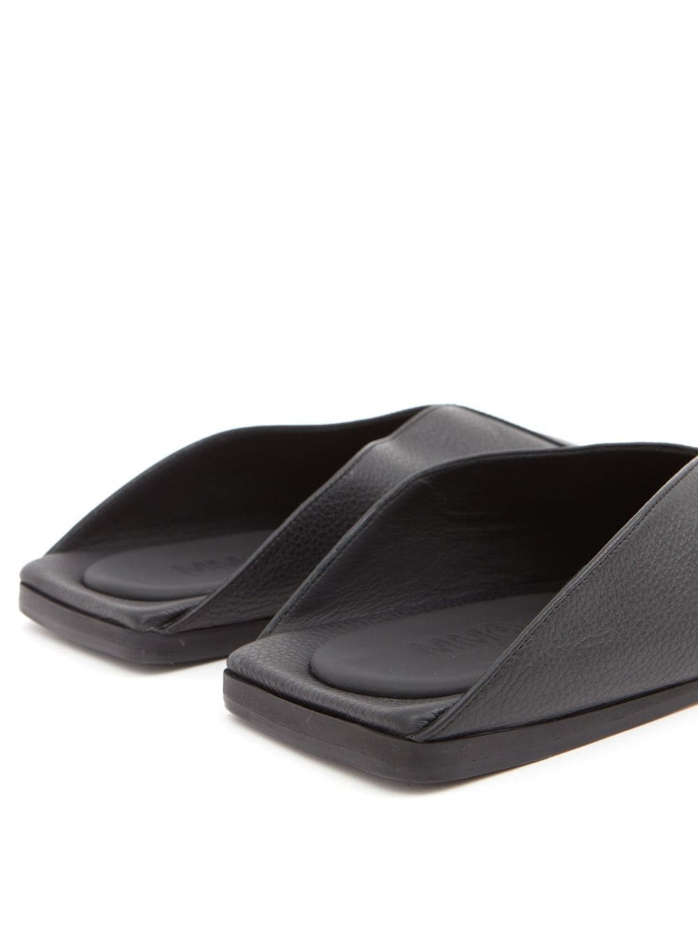 leather closed-toe slides - 5