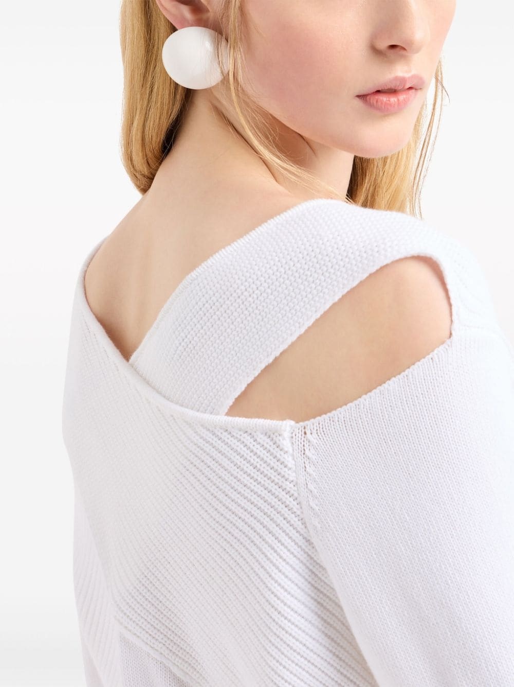 cut-out ribbed-knit jumper - 4