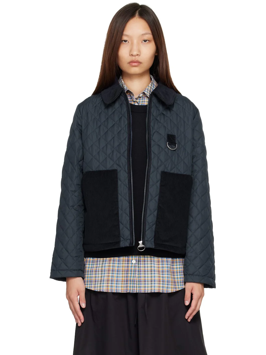 Navy Aylesby Quilted Jacket - 1