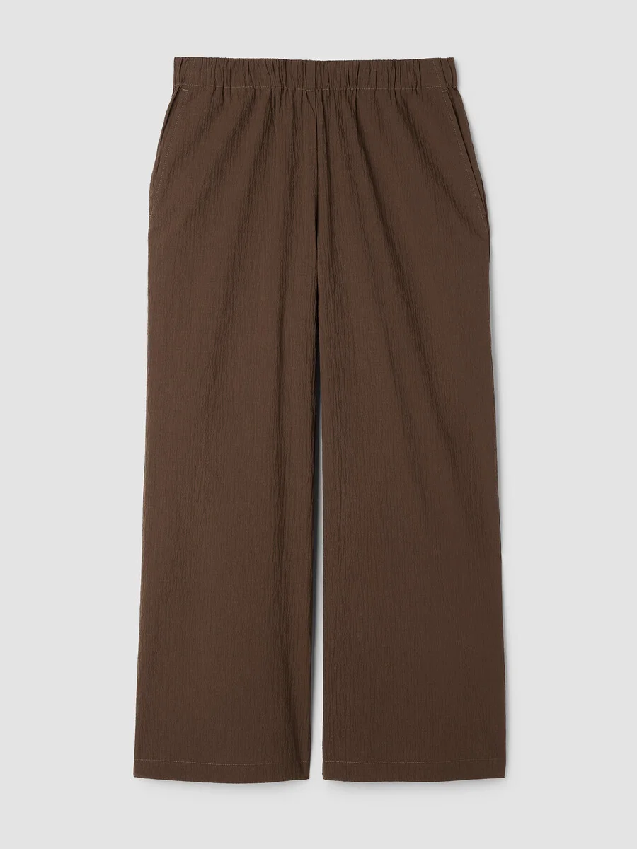 Organic Cotton Pucker Wide-Leg Pant - 1