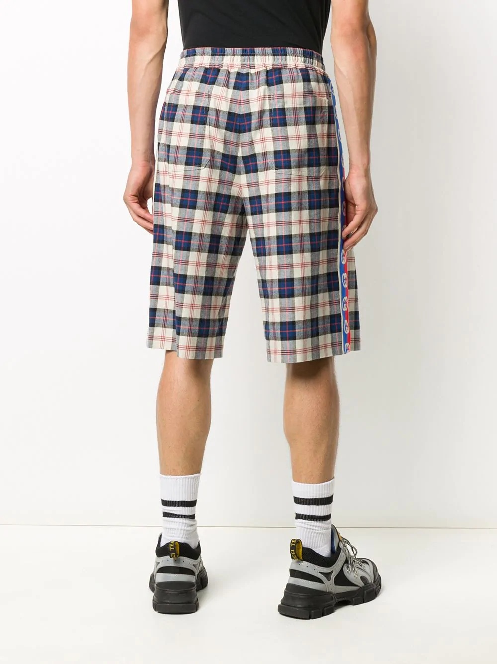 plaid long-length shorts - 4