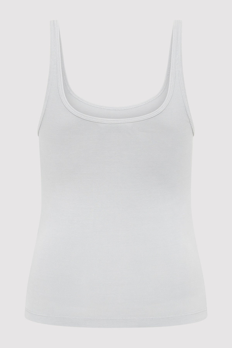 ST. AGNI Organic Cotton Slim Scoop Tank - Sliver outlook
