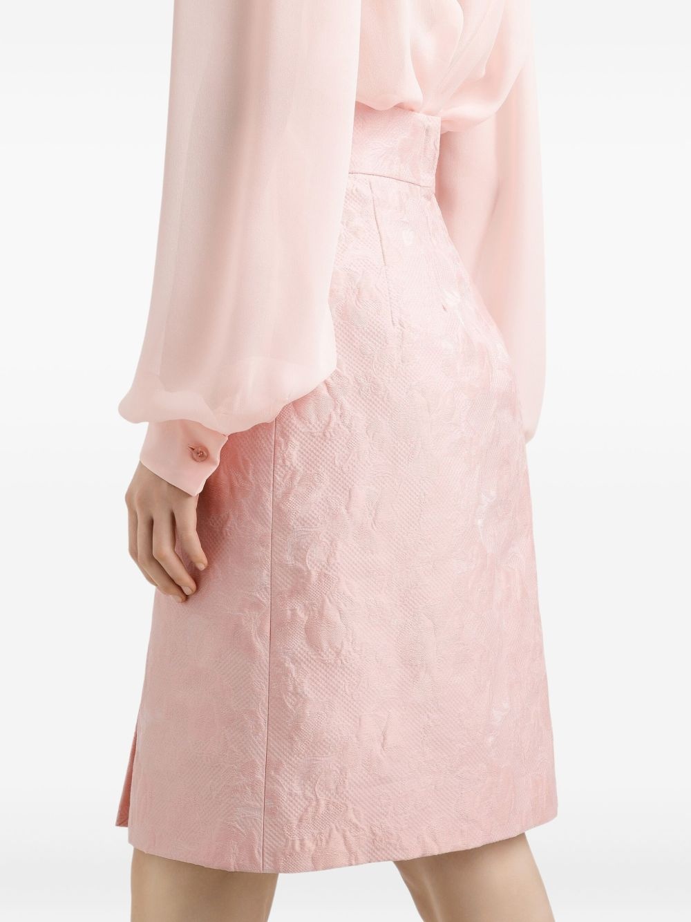 jacquard button-embellished skirt - 5