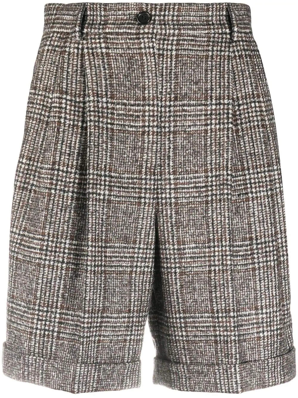 check pattern knitted shorts - 1