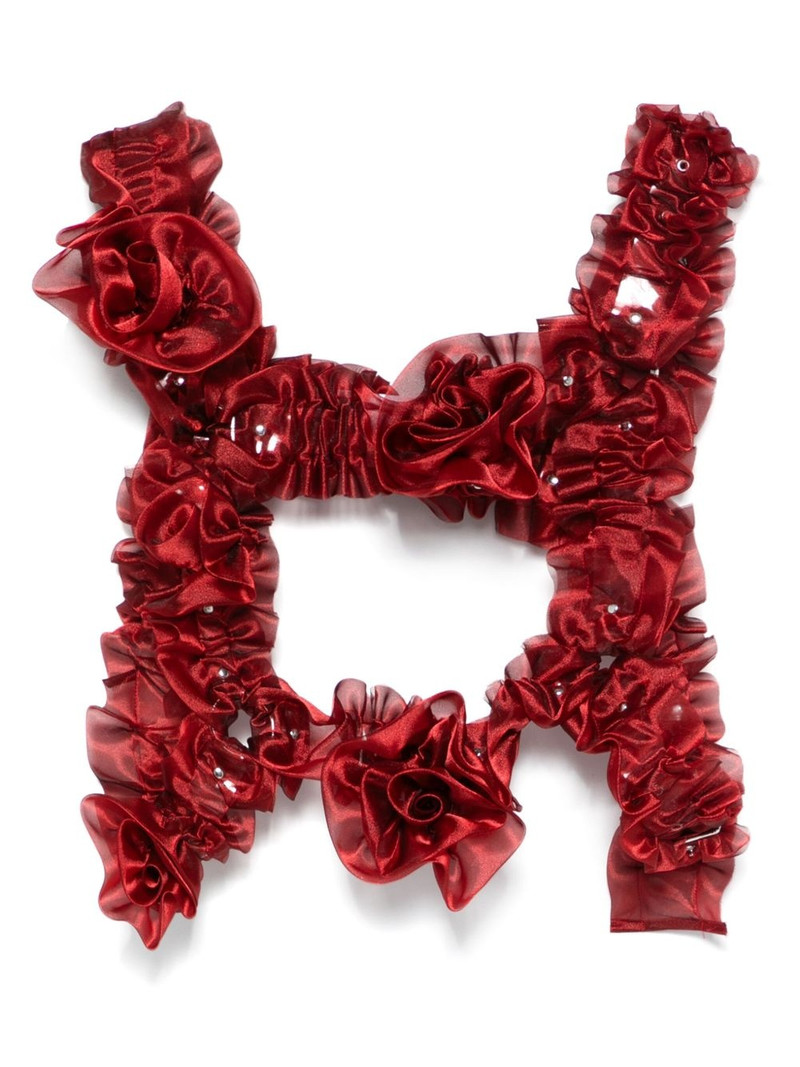 x Comme des Garçons flower-appliqué harness 1