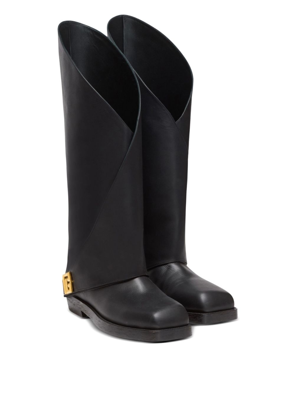 Twist flat leather boots - 2
