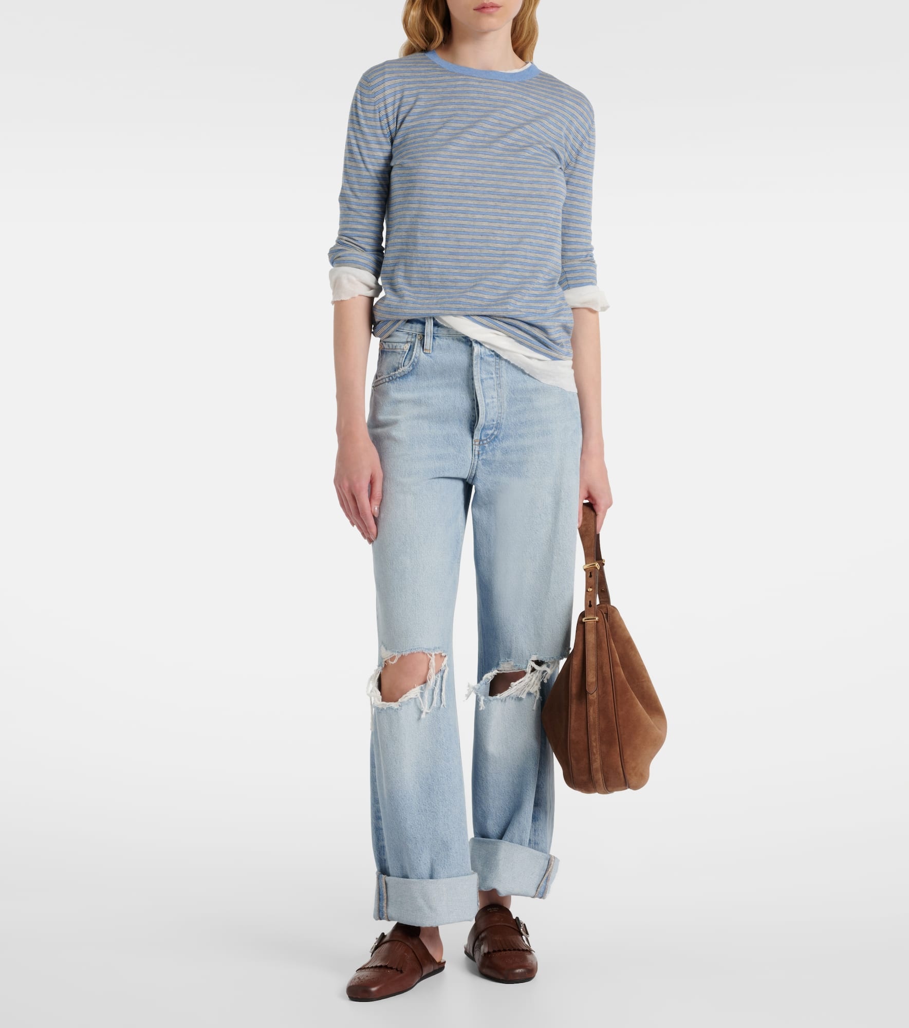 Ayla distressed mid-rise wide-leg jeans - 2