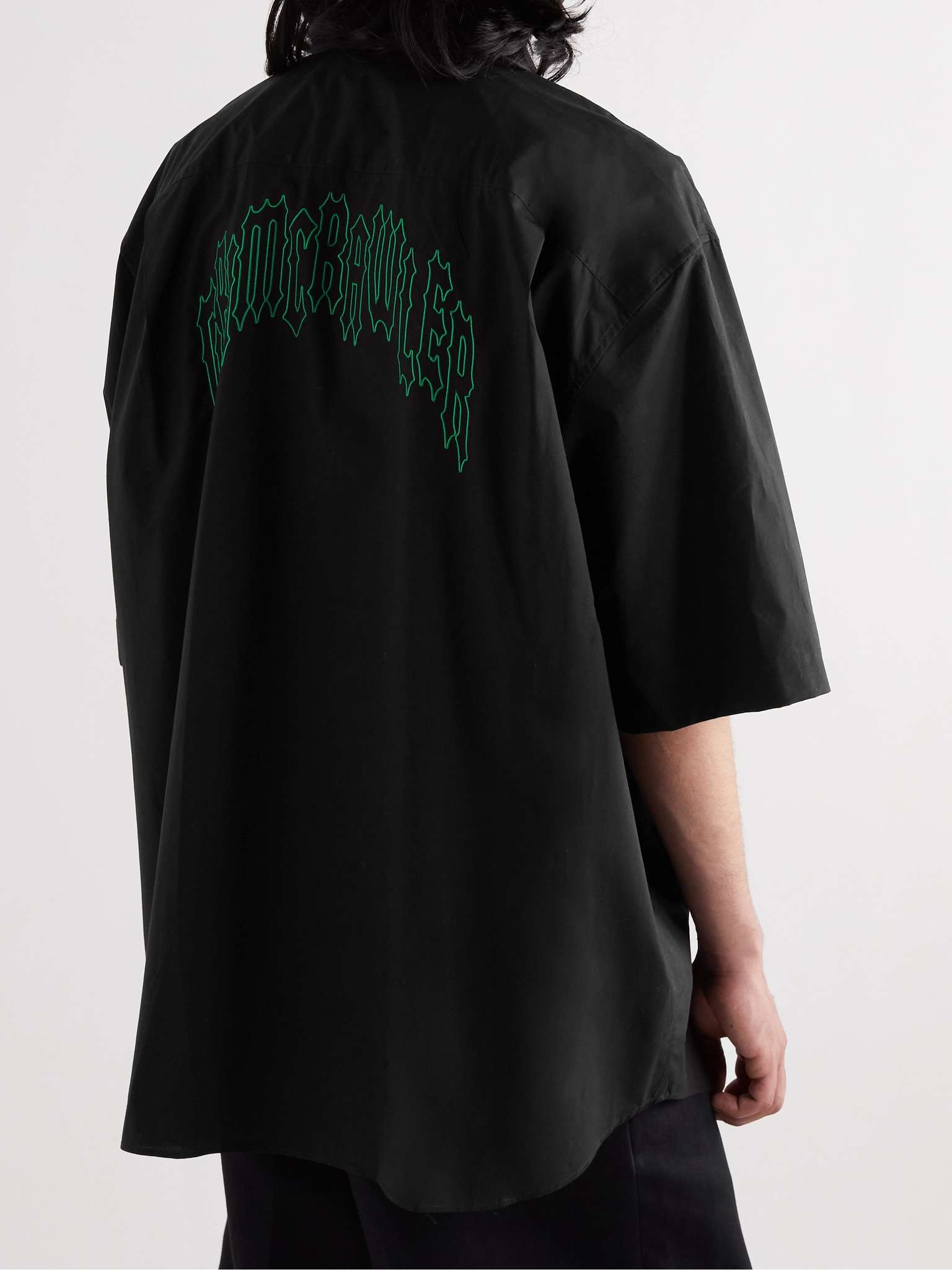 Oversized Embroidered Cotton-Poplin Shirt - 4