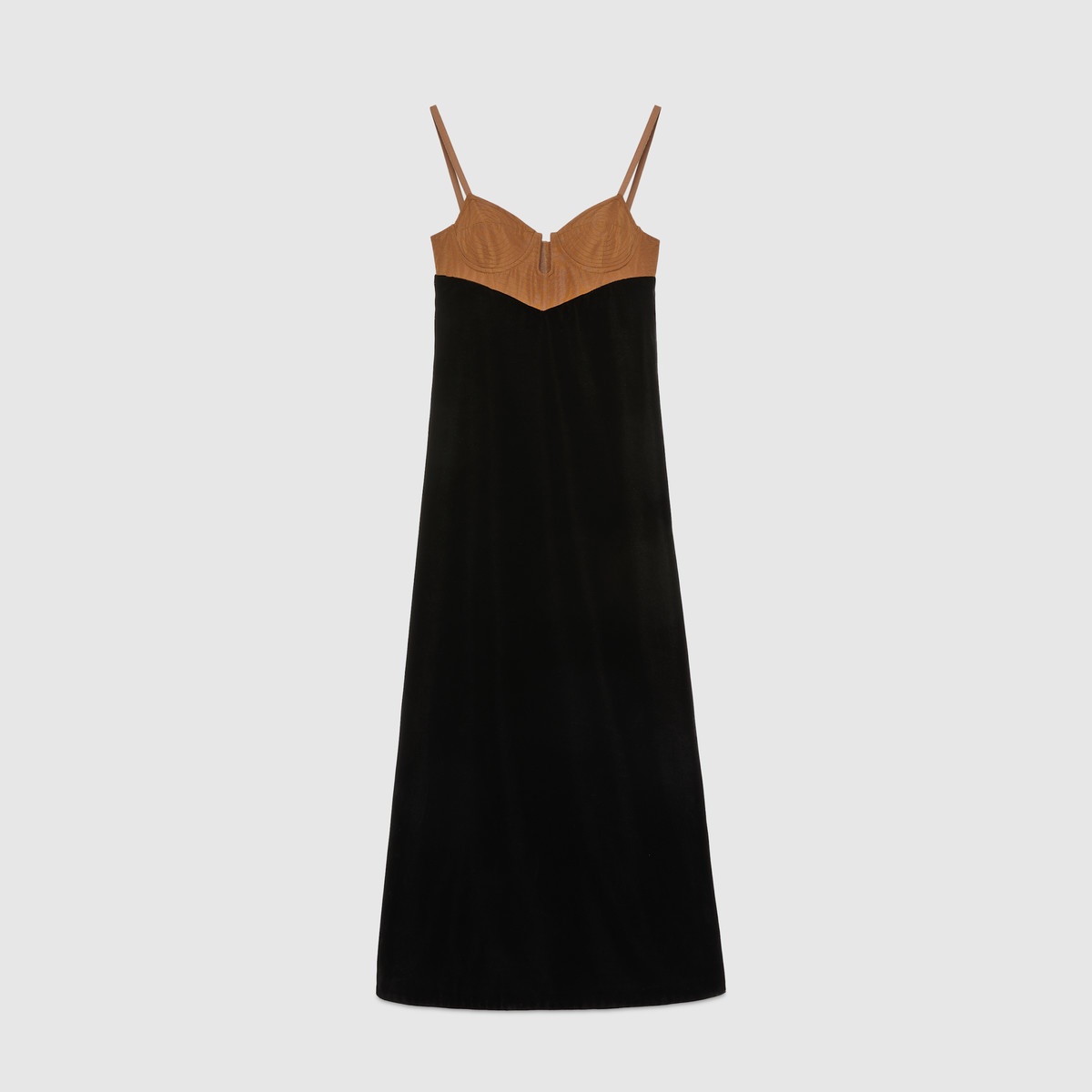 Long velvet dress with bustier - 1