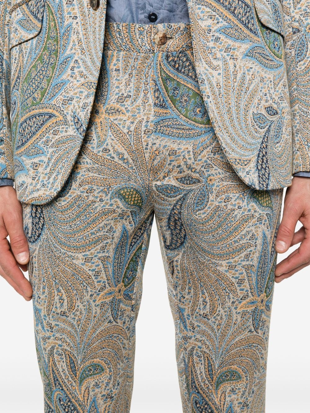paisley-print tapered trousers - 5