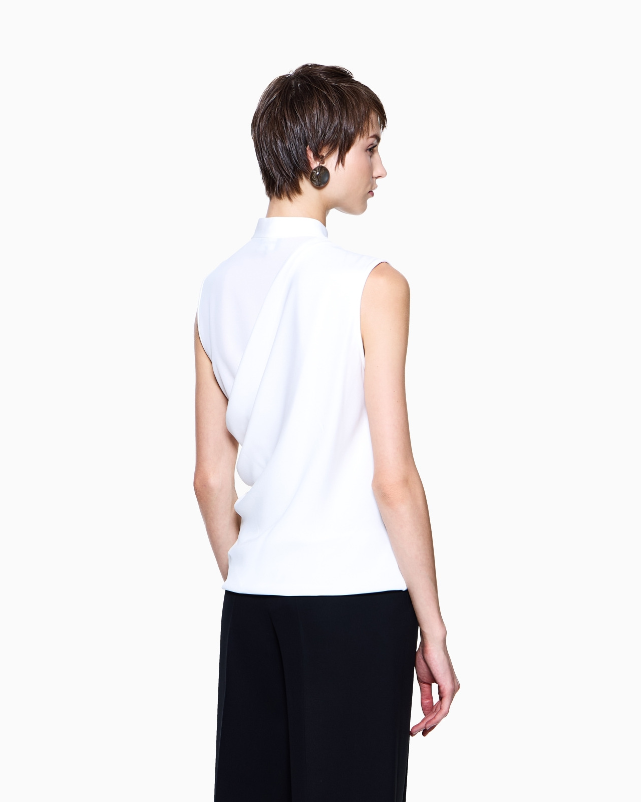 DRAPED TOP IN TRIPLE SILK GEORGETTE - 3