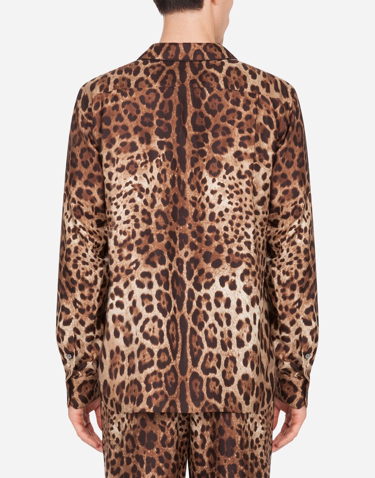 Silk pyjama shirt with leopard print - 2