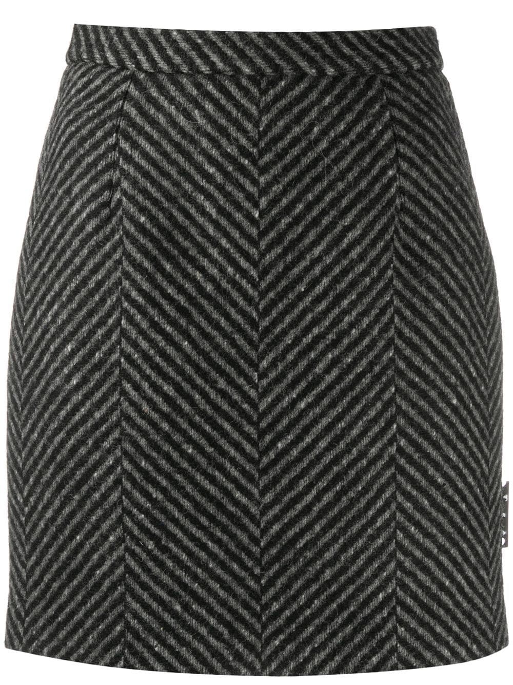 diagonal-stripe mini skirt - 1